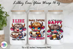 Funny Coffee Lover Libbey Can Glass Wrap, Funny Highland Cow Product Image 1