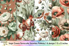Spring Flowers Seamless Patter, Vintage Floral Pattern Product Image 1