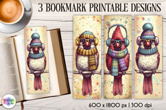 Vintage Winter Animals Bookmarks, Cute Retro Animal Bookmark Product Image 1