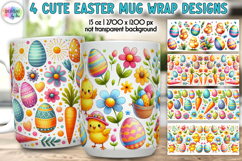 Easter Mug Wrap, Spring Mug Wrap, Easter Bunny, Cute Chick Product Image 1