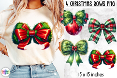 Christmas Bow PNG Clipart, Red Festive Bows Print Product Image 1