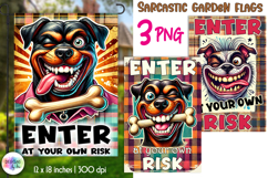 Sarcastic Garden Flag, Funny Garden Sign, Funny Dog PNG Product Image 1