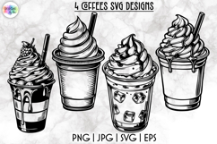 Coffee SVG | Iced &amp; Hot Coffee Clipart Designs for Cricut Product Image 1