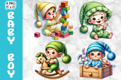 Baby Boy Gnome PNG, Baby Shower Art, Cute Nursery Clipart Product Image 1