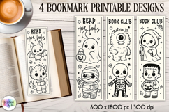 Halloween Bookmarks, Colouring Bookmark, Cute Monsters Product Image 1