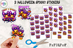Spooky Halloween Pumpkin Stickers, Spooky Vibes PNG Product Image 1