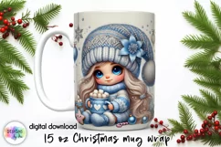 Christmas Coffee Mug Wrap, Christmas Baby Gnome, Cute Doll Product Image 1