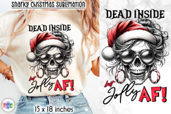 Christmas Skull Snarky Sublimation Bundle, Funny Dark Santa Product Image 5