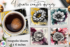 Floral Motivational Coaster Designs, Inspirational Quotes Product Image 1