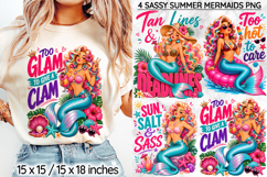 Sassy Summer Mermaid Sublimation, Beach Quotes PNG, Party Product Image 1