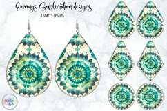 Tie Dye Earrings Sublimation, Boho Teardrop Earrings Print Product Image 1