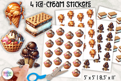 Summer Ice Cream &amp; Popsicle Stickers PNG, Summer Stickers Product Image 1
