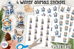 Winter Animals Stickers, Cozy Animals Stickers Product Image 1