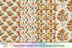 Autumn Oak Leaf Seamless Patterns Digital Paper Product Image 1
