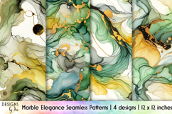 Marble Seamless Patterns, Luxury Elegant Digital Paper Product Image 1
