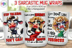 Sassy Cow Mug Wrap Sublimation, Funny Quote Mug Print Product Image 1