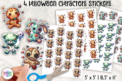 Halloween Character Stickers, Cute Spooky Printable Stickers Product Image 1