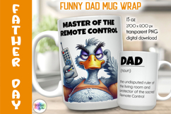 Funny Dad Mug Wrap PNG, Master of the Remote Control Dad Product Image 1