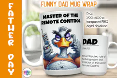 Funny Dad Mug Wrap PNG, Master of the Remote Control Dad Product Image 1