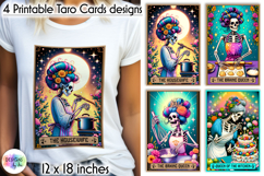 Tarot Card Halloween Sublimation, Messy Bun Mom Skeleton Product Image 1