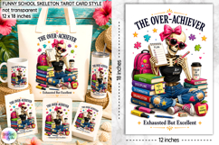 Funny School Skeleton Tarot Card PNG, The Over-Achiever Product Image 1
