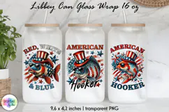Patriotic Libbey Can Glass Wrap, 16 oz Can Glass Sublimation Product Image 1