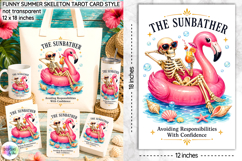 Funny Summer Skeleton Sublimation, Sunbather Tarot Card PNG Product Image 1