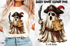 Pirate Ghost PNG Halloween Treasure Map Clipart Product Image 1