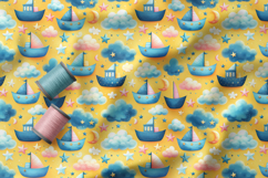 Nursery Dreamy Sky Patterns, Baby Bow Seamless Pattern Product Image 3