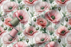 Spring Flowers Seamless Patter, Vintage Cosmos Flowers Product Image 4