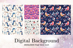 Bird Background Wallpaper Digital Paper Seamless Pattern Product Image 1