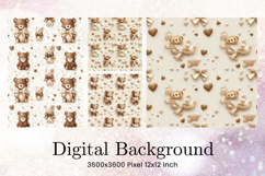 Bear Heart Valentines Background Love Wallpaper Product Image 1