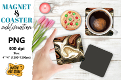 Abstract magnet/coaster sublimation. Fluid art sublimation Product Image 1