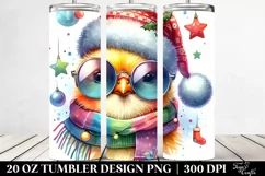 Vibrant Chicken with Christmas Decor 20 Oz Tumbler Product Image 2