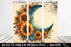 Colorful Half Moon with Sunflowers | 20 oz Tumbler Product Image 2