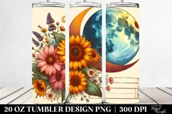 Colorful Half Moon with Sunflowers | 20 oz Tumbler Product Image 2