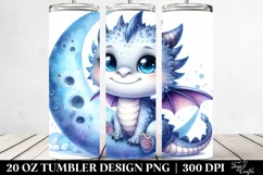 Cute Baby Dragon Smiling Moon | 20 Oz Tumbler Product Image 2