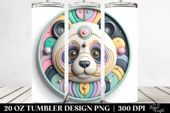 Colorful Panda Christmas Ornament, Transparent 20 Oz Tumbler Product Image 2