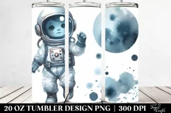 Vintage Blueish Astronaut Boy Clipart 20 Oz Tumbler Product Image 2
