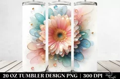 Glossy Gerbera Flower Art, Transparent 20 Oz Tumbler Product Image 2