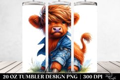 Cute Baby Highlandcow Playing Tumbler Design Product Image 2