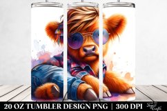 Cute Baby Highlandcow Playing Tumbler Design Product Image 2
