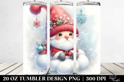 Cute Christmas Gnomes Sitting on a Cloud | 20 oz Tumbler Product Image 2