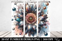 Gerbera Marble Watercolor Splash | 20 Oz Tumbler Product Image 2