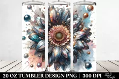 Gerbera Marble Watercolor Splash | 20 Oz Tumbler Product Image 2