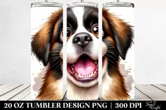 Crazy Looking Saint Bernard Sitting | 20 Oz Tumbler Product Image 2