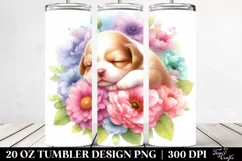 Sleeping Puppy in Flower | 20 Oz Tumbler Product Image 2