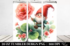 Floating Gnome Holding Large Begonia | 20 Oz Tumbler Product Image 2