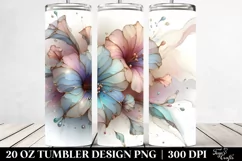 Abstract Pastel Petunia Tumbler Design Product Image 2