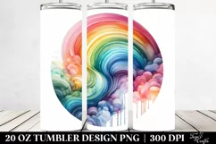 Watercolor Abstract Rainbow Clipart 20 Oz Tumbler Product Image 2